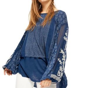 NWT Free People XL Indigo Dreams Tunic